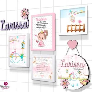 Quadro Infantil kit Princesa no Jardim