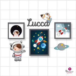 Quadro Infantil Kit Astronauta