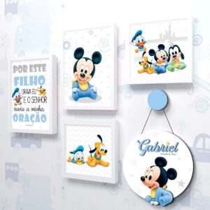 Quadro Infantil Kit Mickey Baby