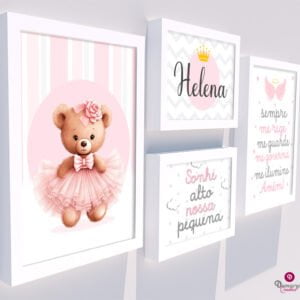 Quadro Infantil Ursinha Bailarina