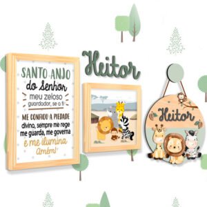 Quadro Infantil Kit Safari Animais 2