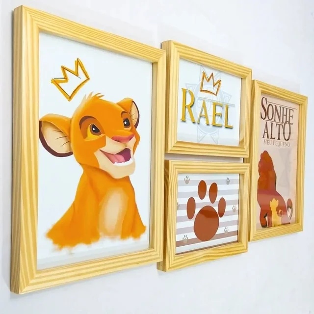 Quadro Infantil Kit Rei Leão Simba