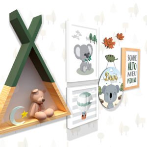 Quadro Infantil Kit Coala Animais do Bosque