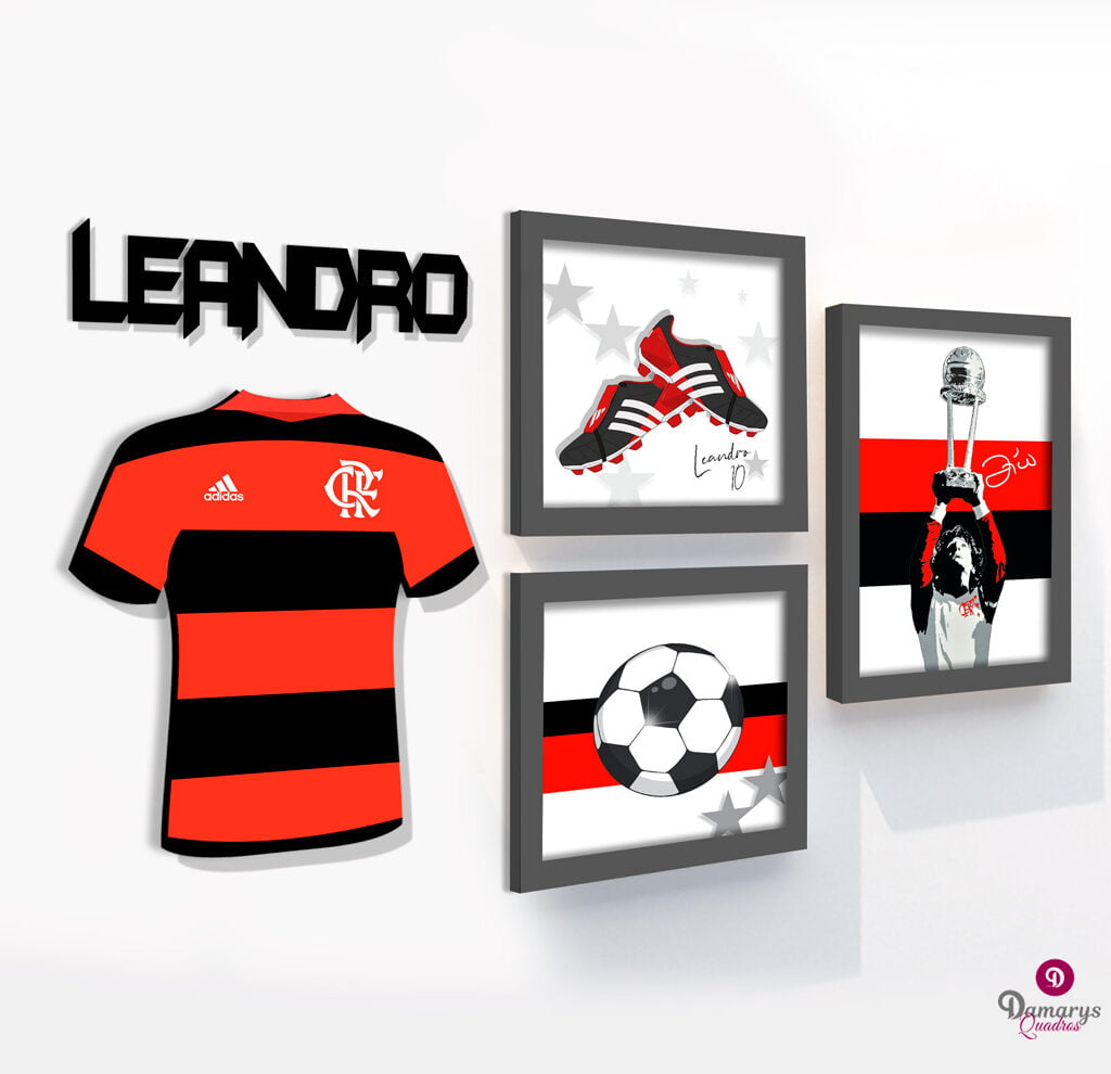 Quadro Infantil Kit Flamengo Zico